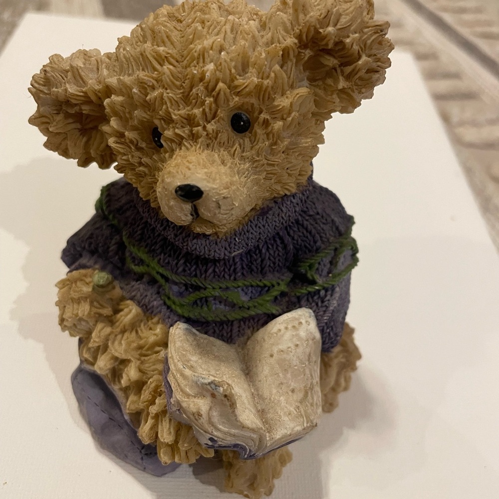 Boyds Bears Tan Bear with Purple Sweater